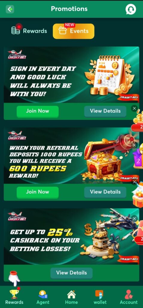 Crash7 Bet Game