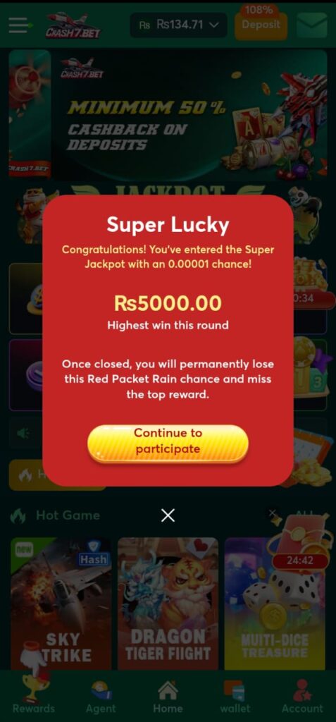 Crash7 Bet Game